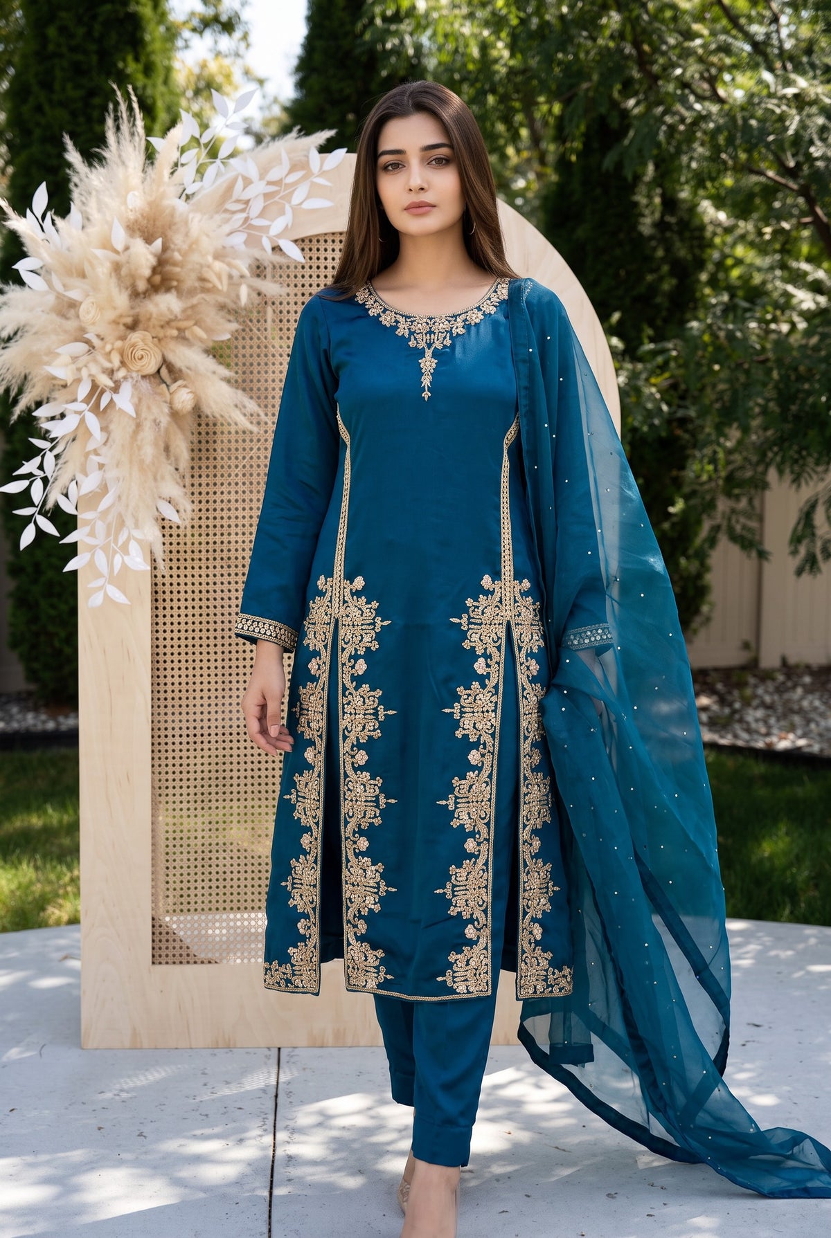 Sheesha Silk Hand-Embellished 3-Piece Suit