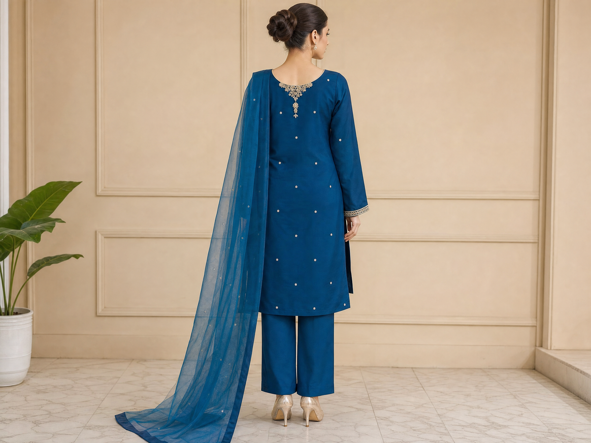 Sheesha Silk Hand-Embellished 3-Piece Suit